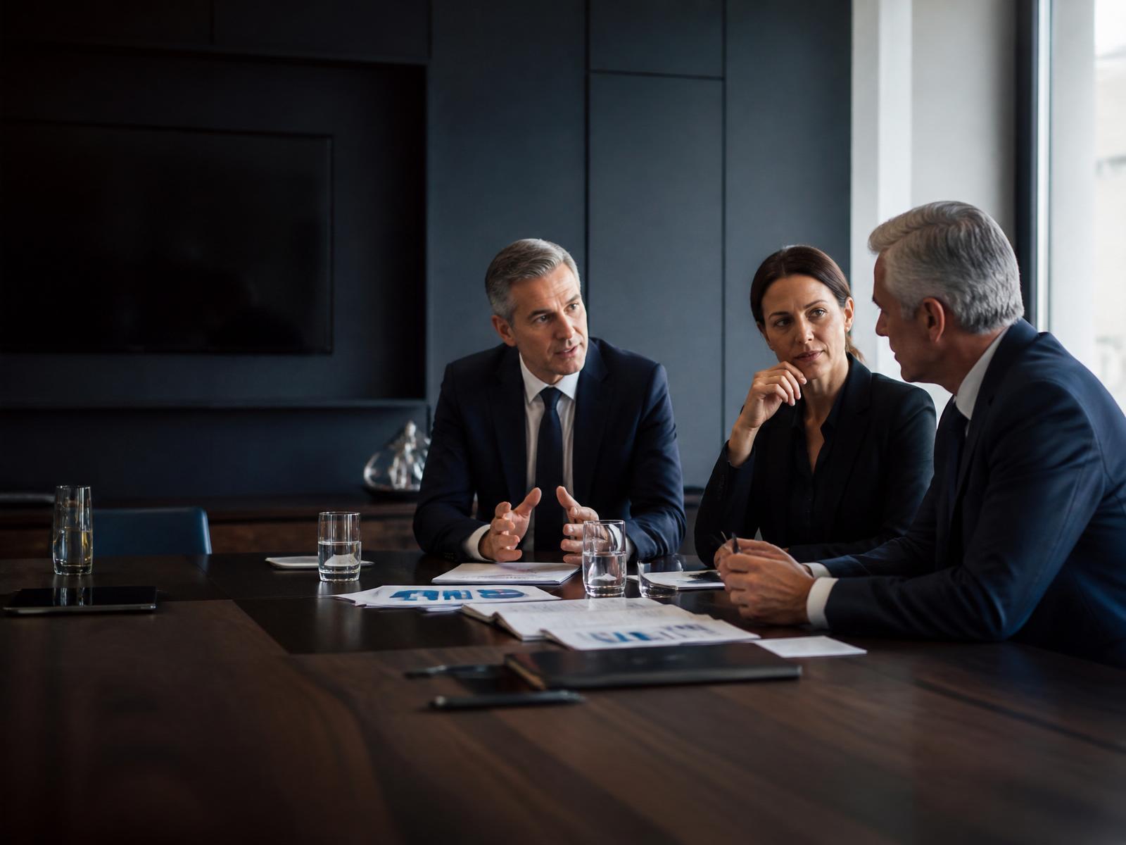 Boardroom meeting — poradenské jednání s vedením firmy